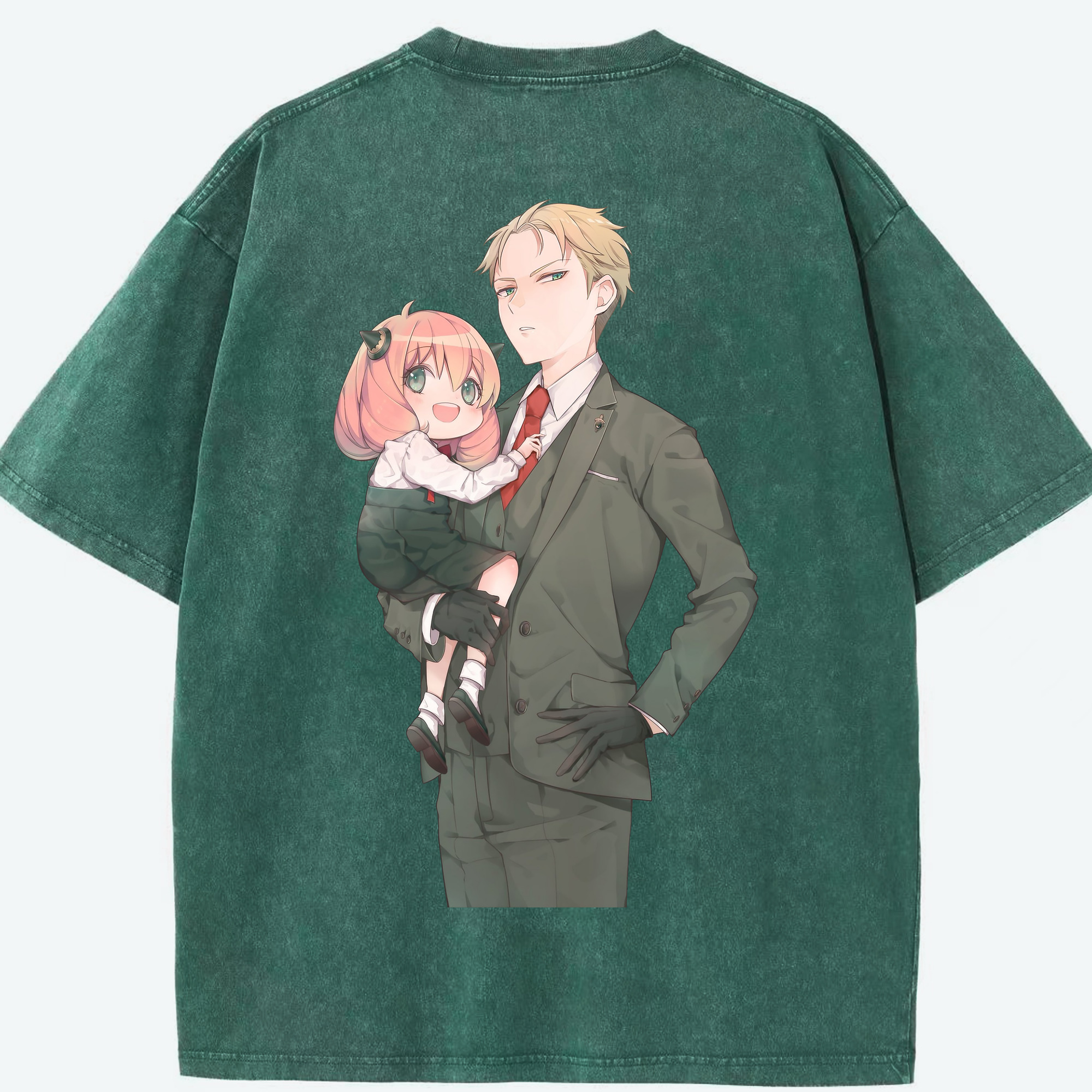 （画像用） SPY×FAMILY间谍家家酒 綿100% ヴィンテージ風 半袖Tシャツ（背面プリント）